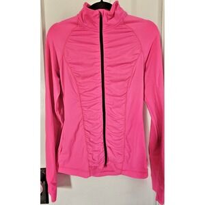 VS knockout jacket full zip Nylon blend ruched front back zip pocket woman Small